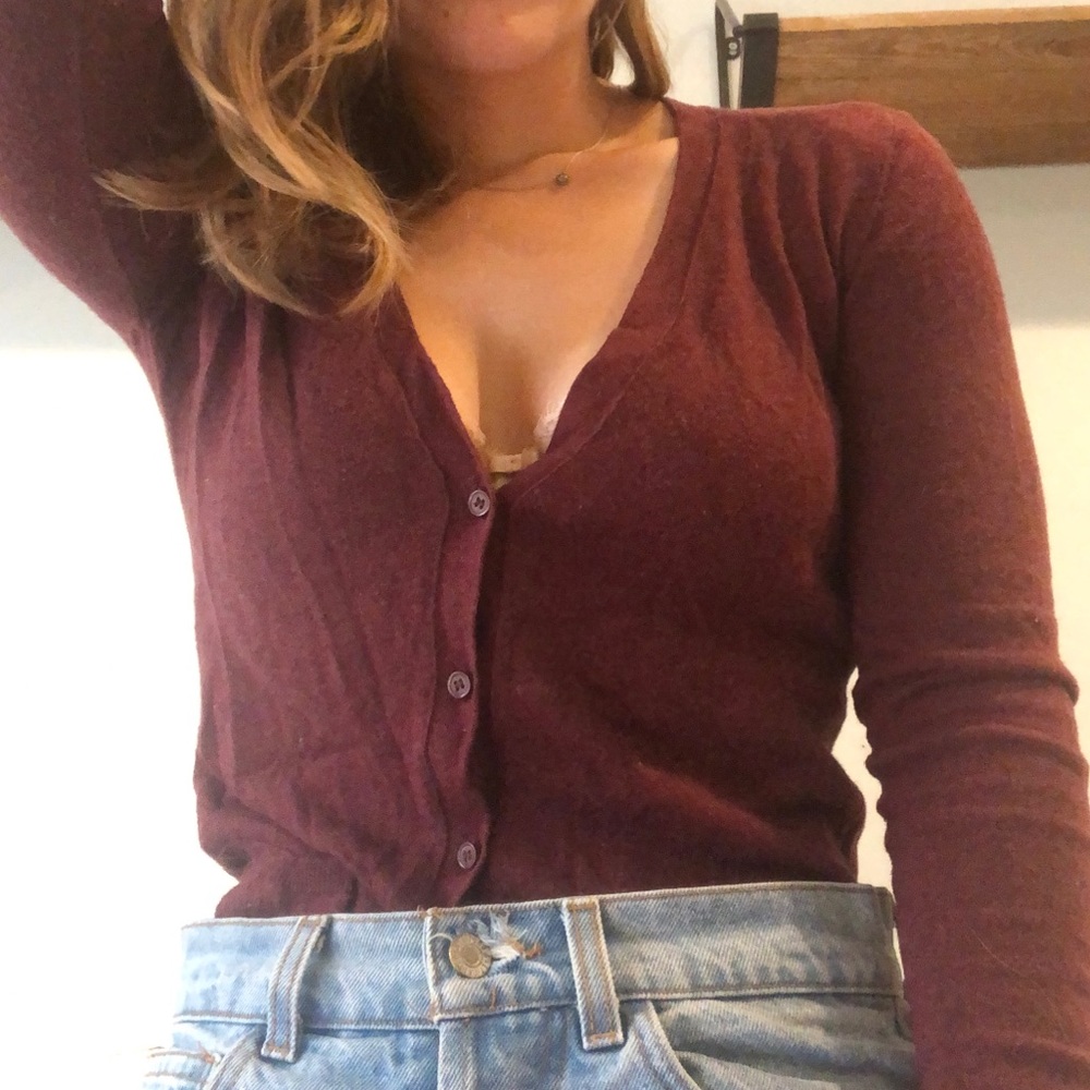 Lightweight maroon cardigan